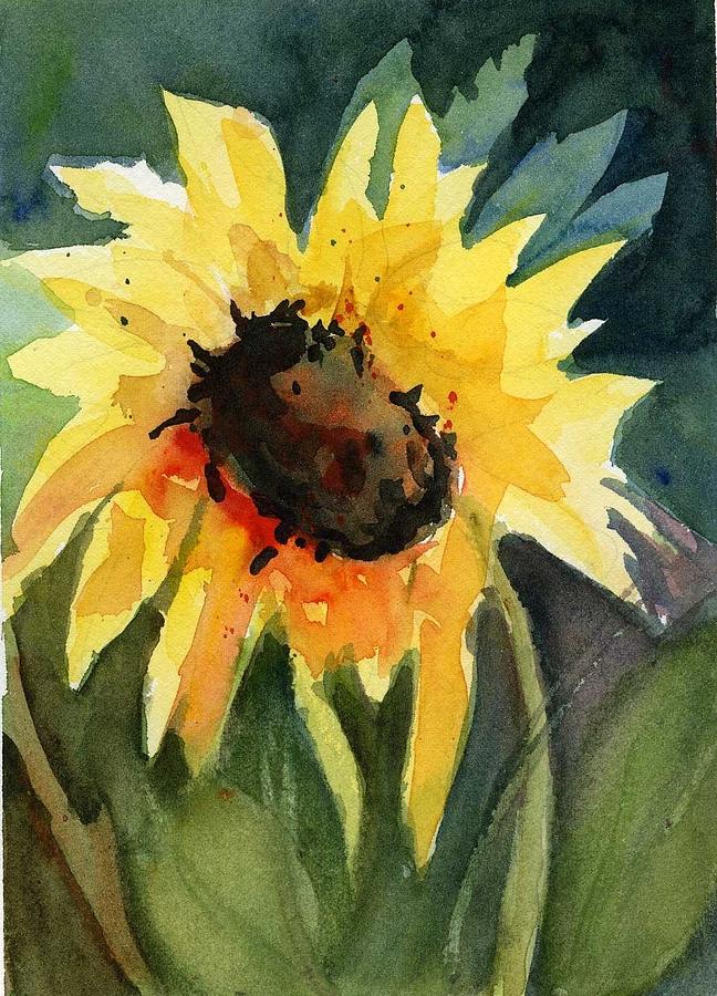 Brilliant Sunflower Painting by Anna Jacke