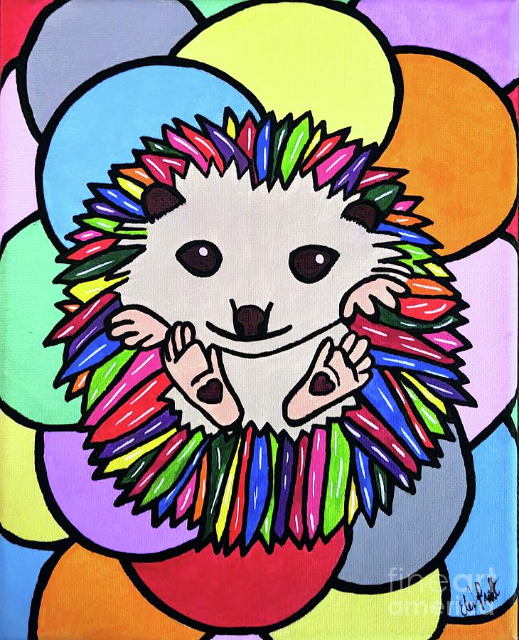 Brillo the Pop Art Hedgehog  Painting by Elena Pratt