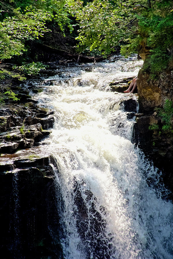 Brink Of Miners Falls Near Munising In Upper Peninsula, Michigan 