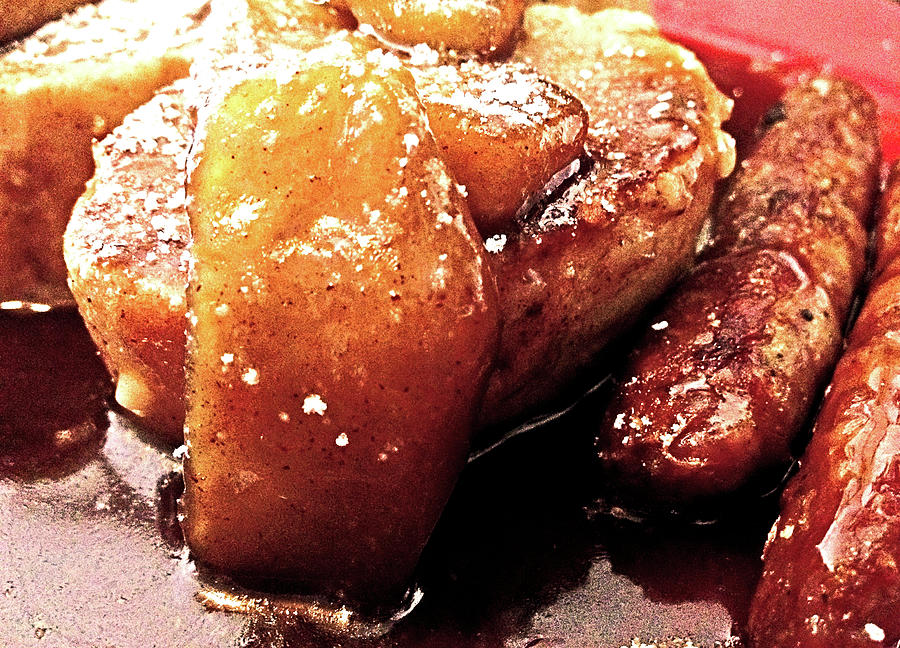 Brioche Apple Cinnamon French Toast and Sausage Photograph by Susan Maxwell Schmidt
