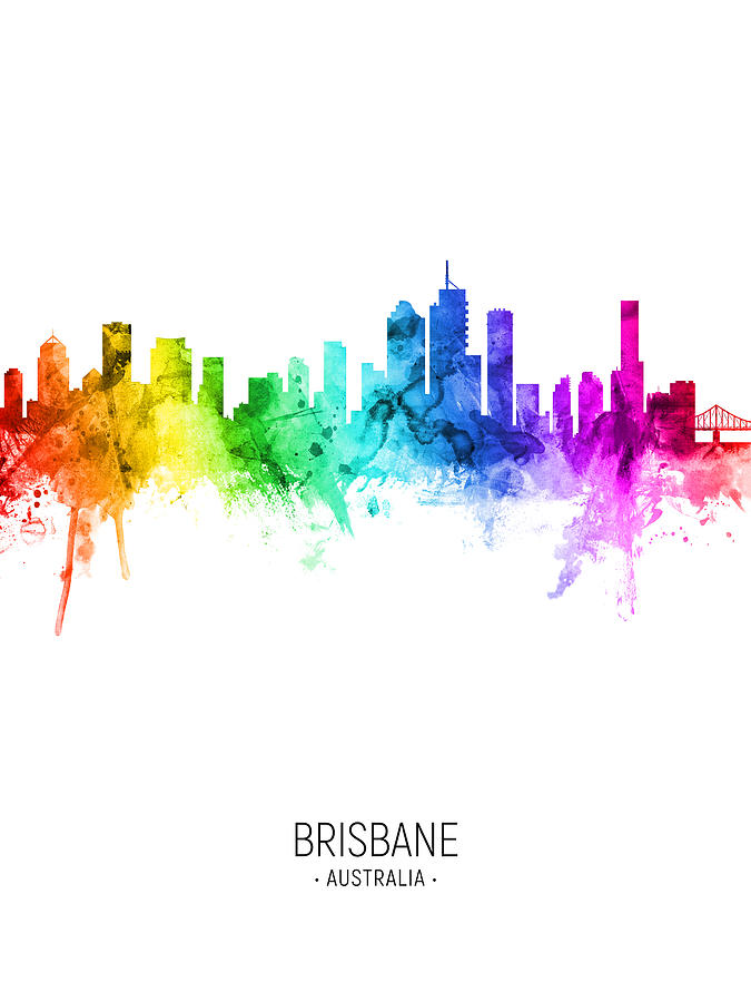 Brisbane Australia Skyline #23 Digital Art by Michael Tompsett