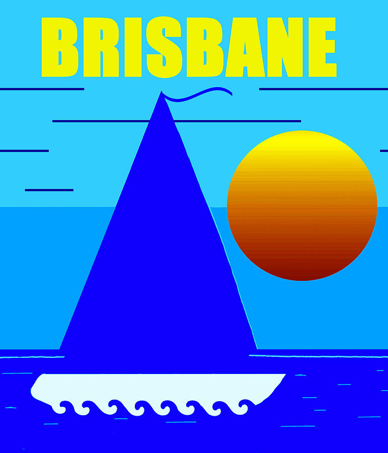 Brisbane sailing Mixed Media by David Lee Thompson