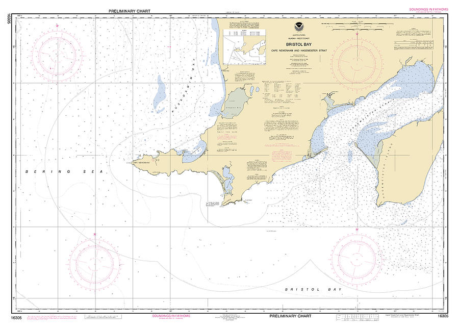 Bristol Bay Cape Newenham And Hagemeister Strait Alaska, Noaa Chart ...