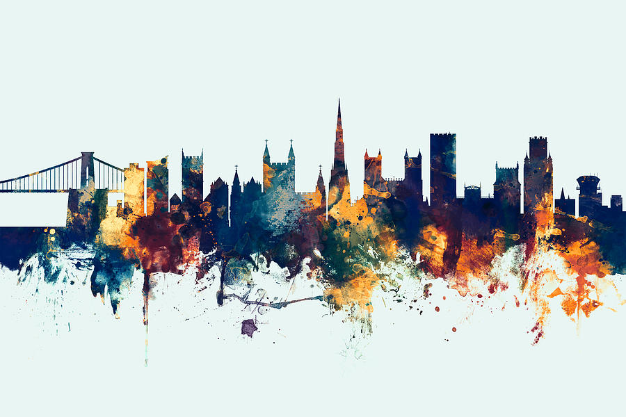 Bristol England Skyline #37b Digital Art by Michael Tompsett