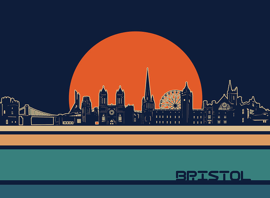 Bristol Skyline Retro 2 Digital Art