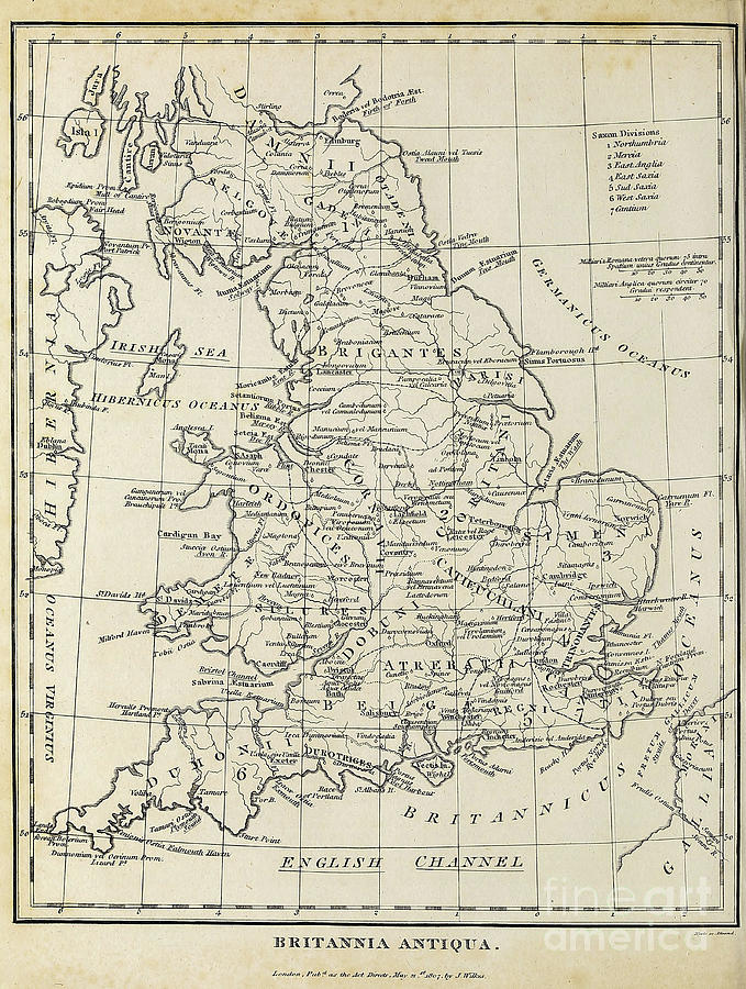 Britannia Antiqua l2 Drawing by Historic illustrations