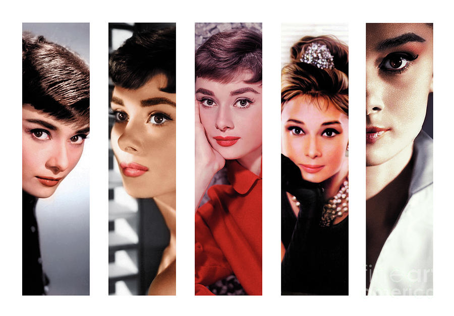 British Actress Audrey Hepburn Art Collage Digital Art by GnG Bros ...