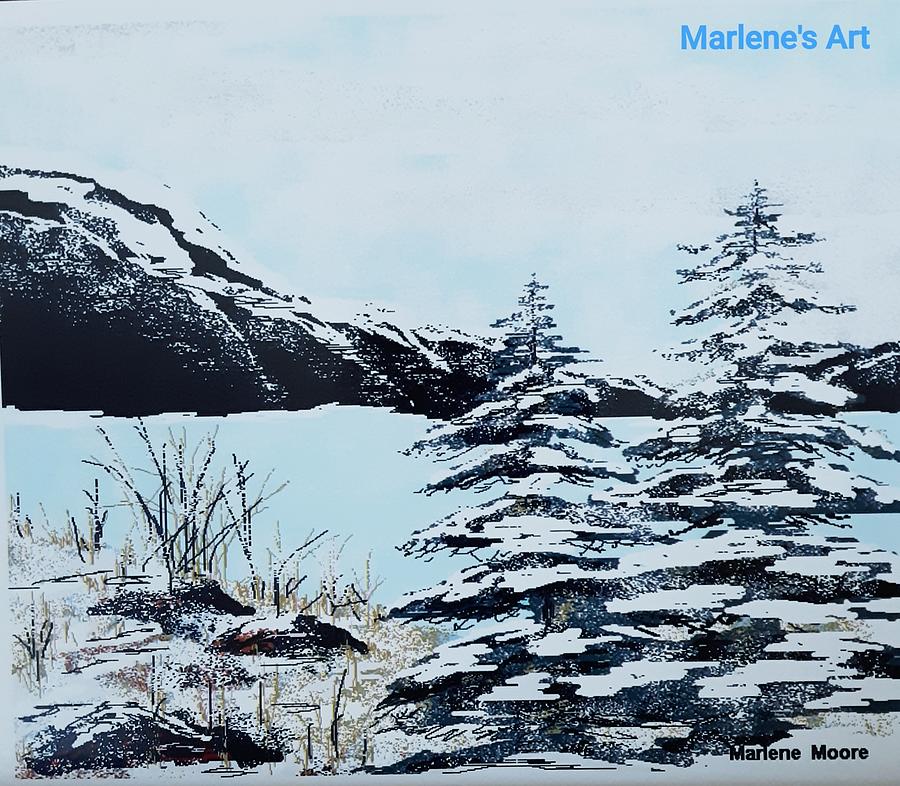 British Columbia Winter Painting by Marlene Moore