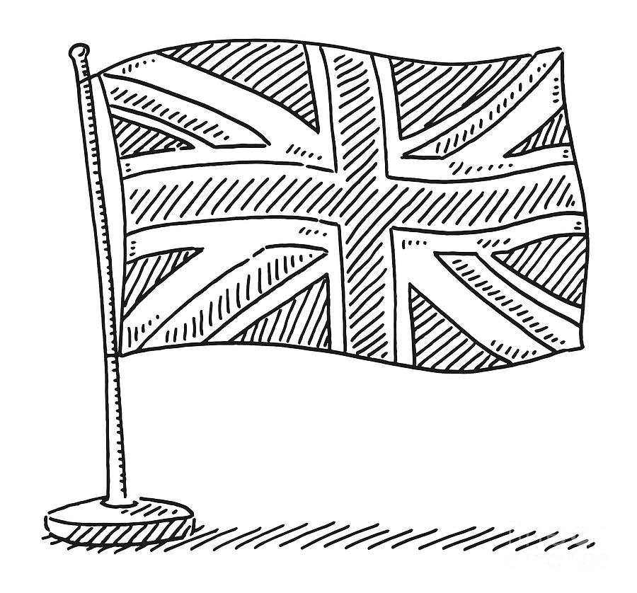 British Flag Union Jack Drawing Drawing by Frank Ramspott - Fine Art ...