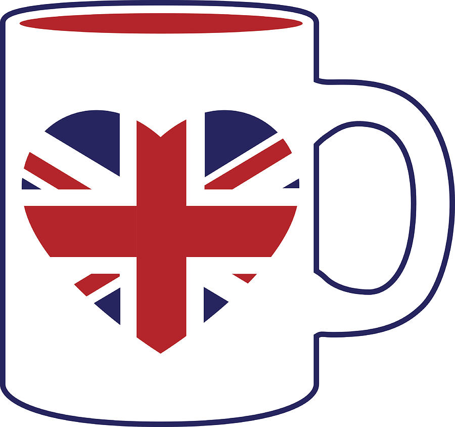 British Heart Flag Coffee Mug Drawing by RobinOlimb