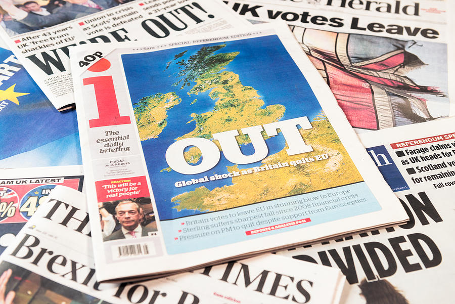 British newspaper frontpages following Brexit vote result Photograph by Georgeclerk