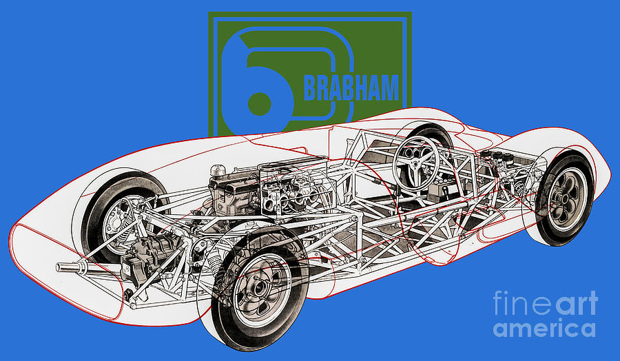 British racing car Brabham BT46 is a grand prix 78's racing car. Cutaway  automotive art Drawing by Vladyslav Shapovalenko - Fine Art America