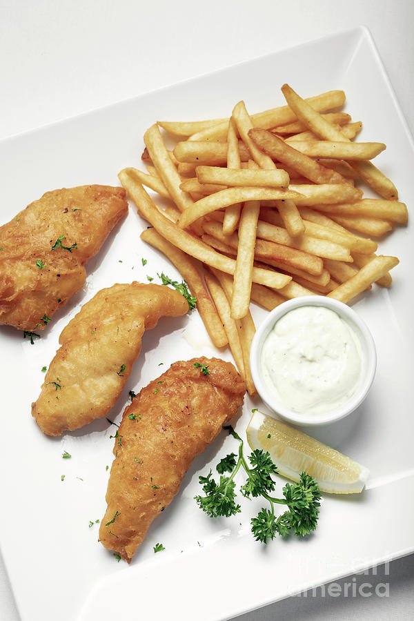 British Traditional Fish And Chips Meal On Plate Photograph by JM ...