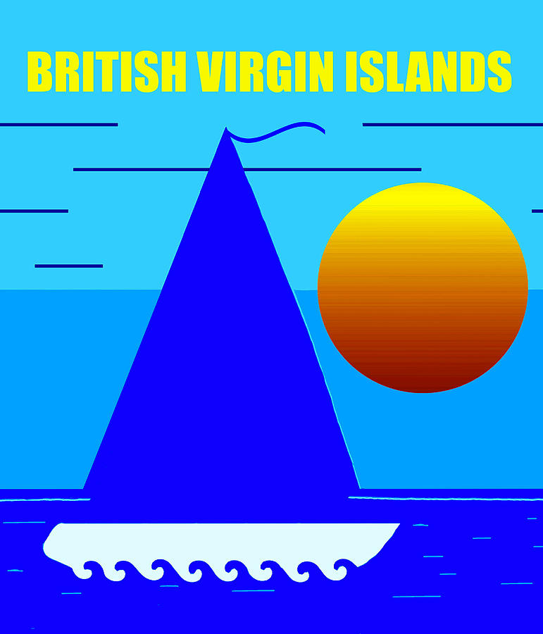 British Virgin Islands sailing Mixed Media by David Lee Thompson