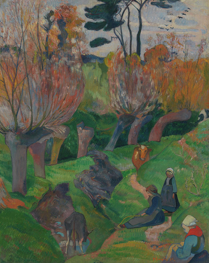 Brittany Landscape with Cows, 1889 Painting by Paul Gauguin