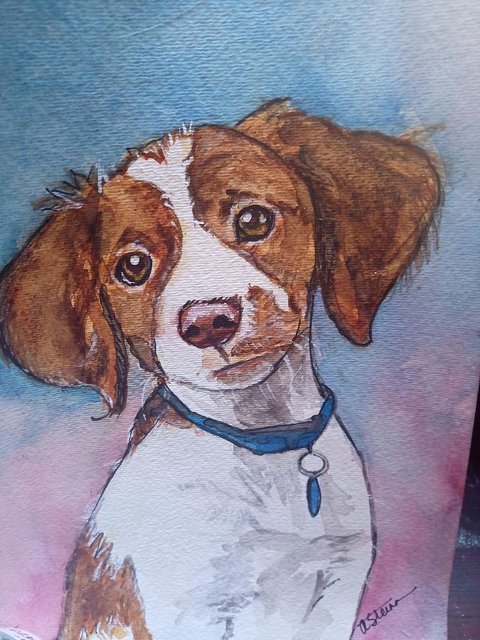 Brittany Spaniel Pup Painting by Alison Steiner