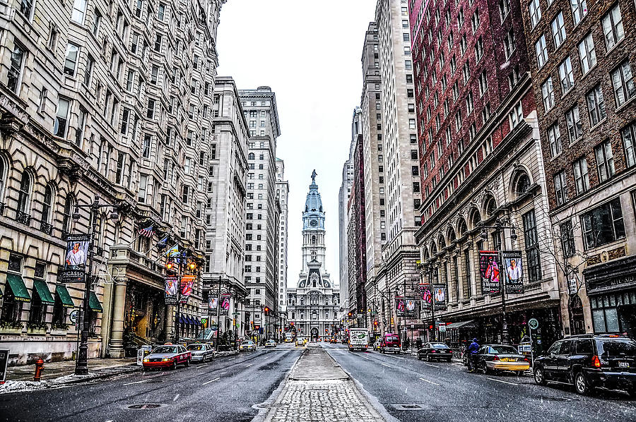 Broad Street Facing City Hall in Philadelphia Photograph by Philadelphia Photography