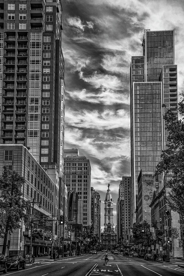 Philadelphia Photograph - Broad Street with Arthaus - Philadelphia in Black and White by Bill Cannon