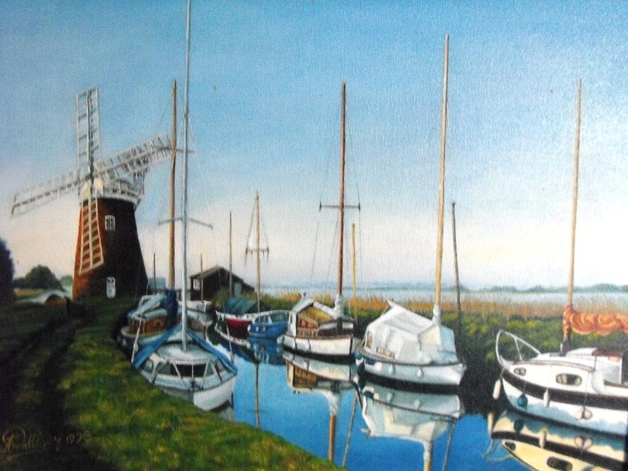 Broads Norfolk Painting by HH Palliser