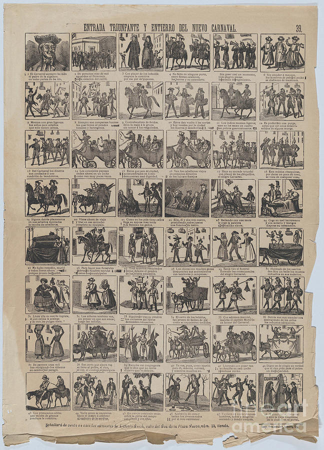 Broadside With 48 Scenes Depicting The Triumphal Entry And Burial And 