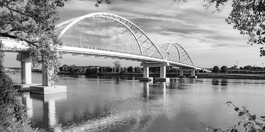 Broadway Street Bridge Monochrome Panorama - Little Rock Arkansas Photograph