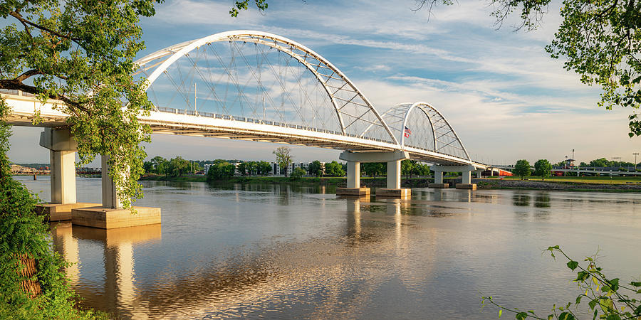 Broadway Street Bridge Morning Panorama - Little Rock Arkansas Photograph