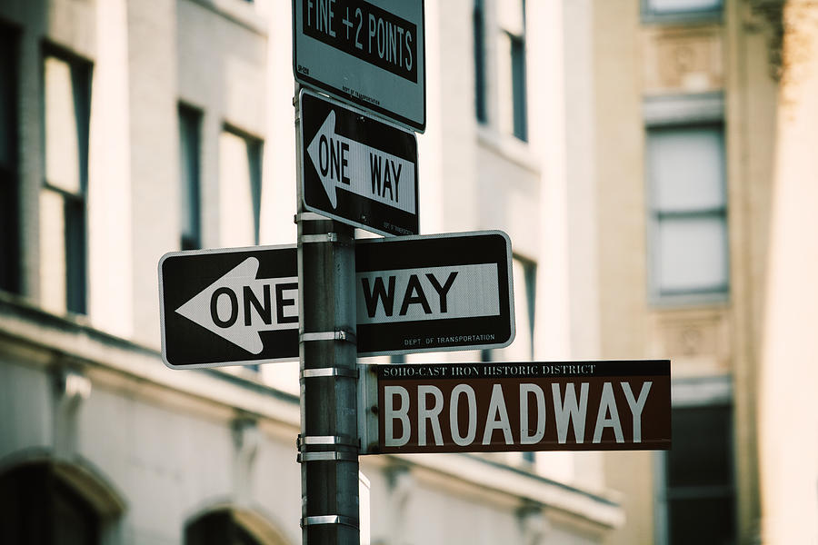Broadway Street Signs, Manhattan, New York City Photograph by Gabriela Tulian
