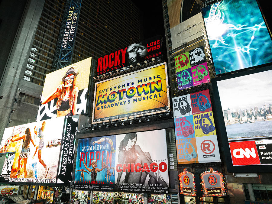 Broadway theater billboards, New York Photograph by Ozgur Donmaz