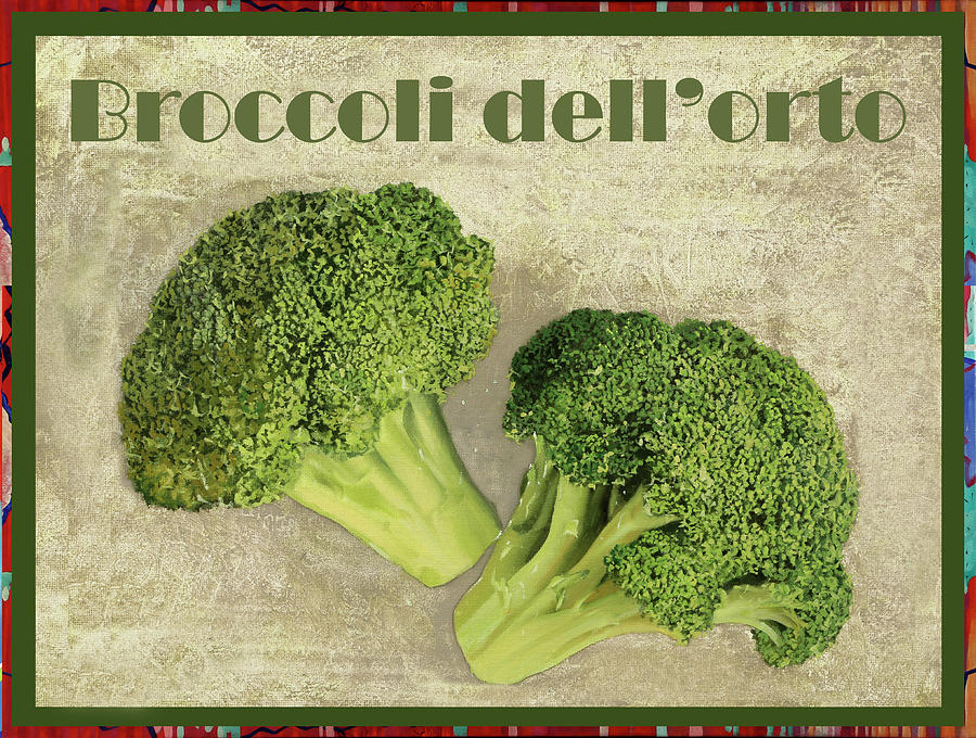 Broccoli Painting - Broccoli Dell Orto  by Guido Borelli