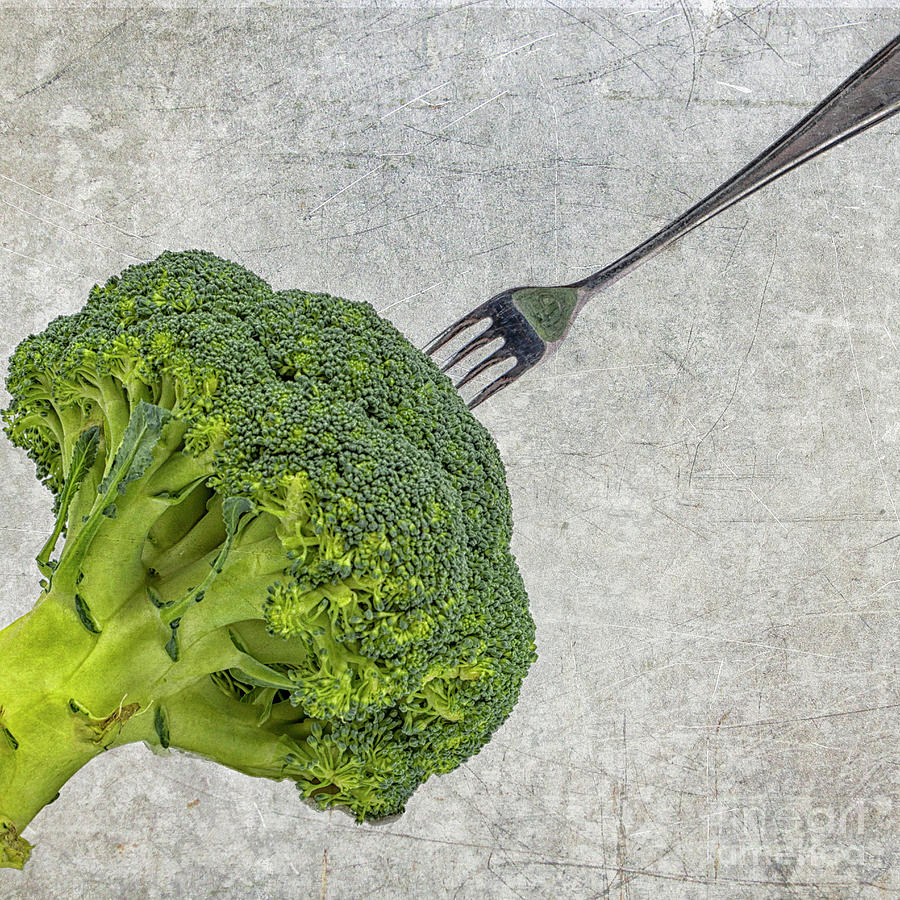 Broccoli with fork Photograph by Patricia Hofmeester