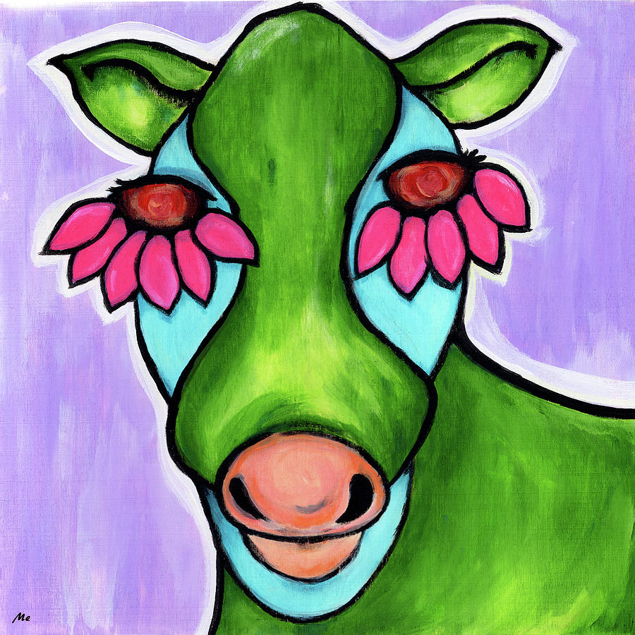 Broccoli The Cow Painting by Meghan Elizabeth