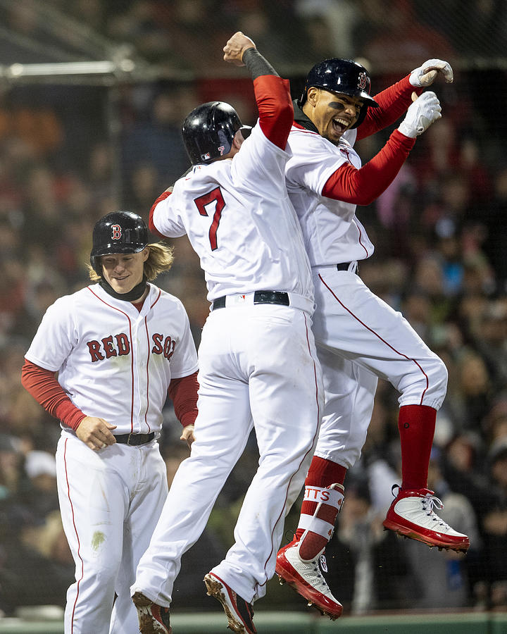 Brock Holt and Mookie Betts Photograph by Billie Weiss/Boston Red Sox