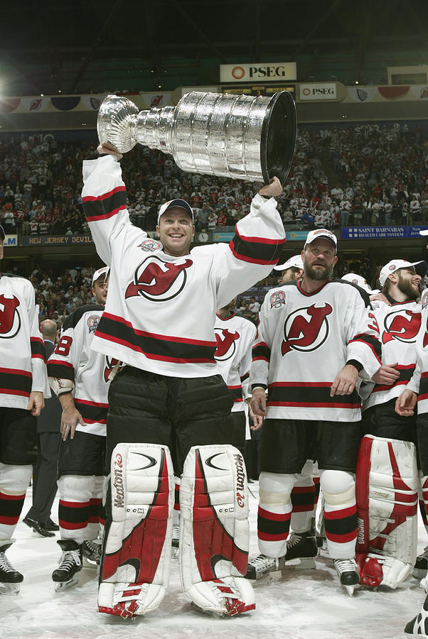 Brodeur holds up the Cup Photograph by Elsa