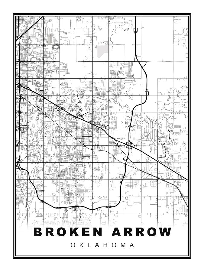 Broken Arrow Map Digital Art by Ipsita Das - Fine Art America