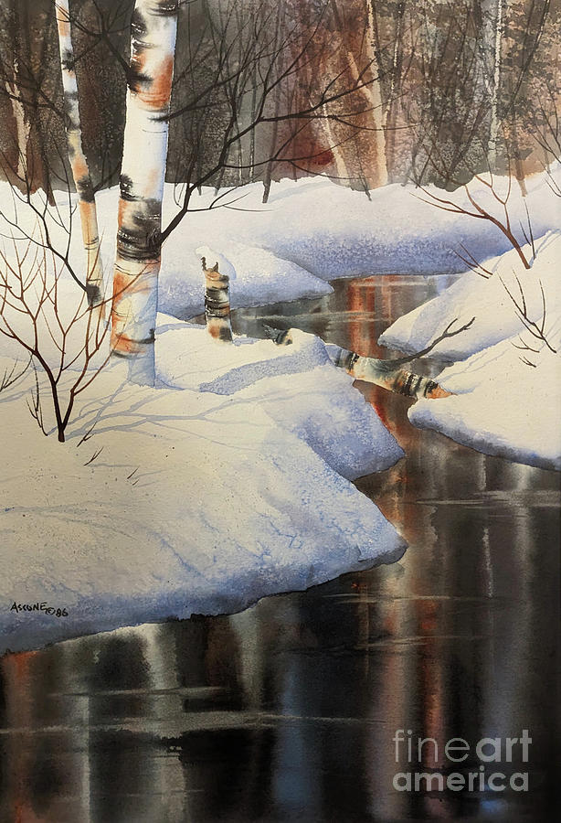 Winter Painting - Broken Birch, 1986 by Teresa Ascone