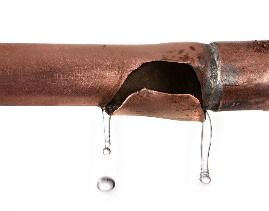 Broken Copper Pipe Slow Drip Photograph by Allkindza