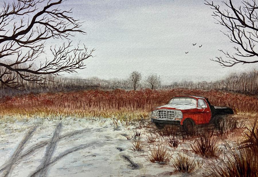 Winter Painting - Broken down Ford. The usual by Joshua Yancosek Winter Painting - Broken down Ford. The usual by Joshua Yancosek
