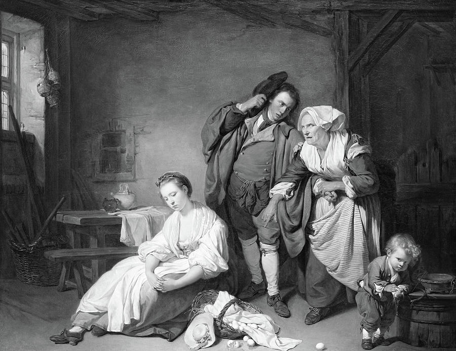 Broken Eggs 1756 BW Painting by Bob Pardue