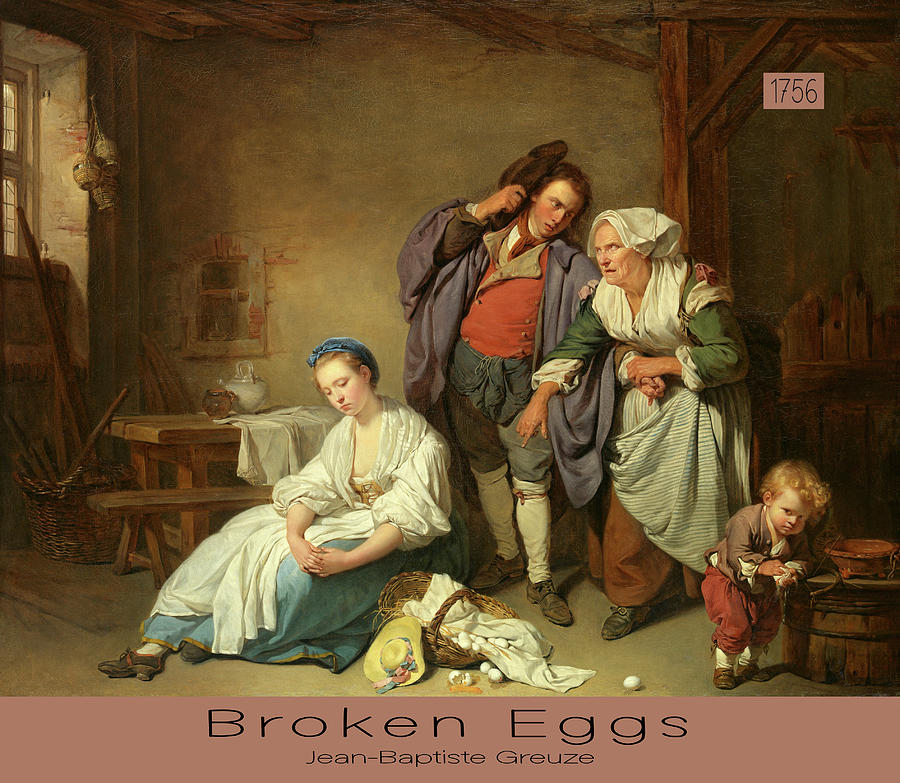 Broken Eggs 1756 Text Mixed Media by Bob Pardue