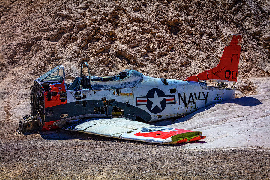 Airplane Photograph - Broken Navy Aircraft by Garry Gay