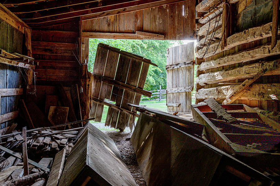 Broken Penn Farm barn doors. Photograph by David Ilzhoefer - Pixels