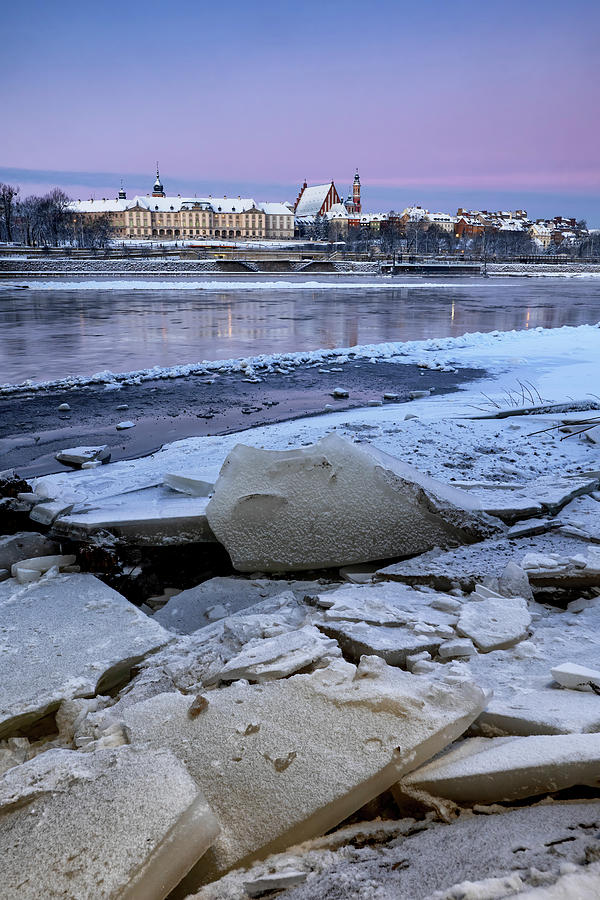 Broken River Ice And City Skyline Photograph by Artur Bogacki
