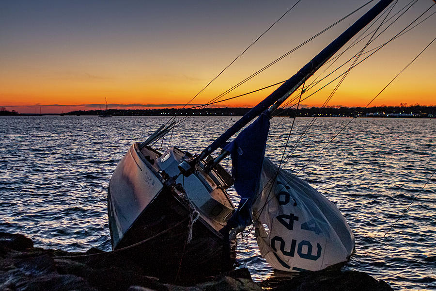 broken down sailboat