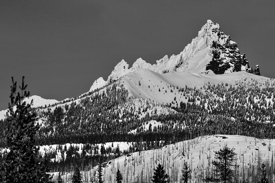 Broken Top Mountain in the winter Photograph by Brent Bunch