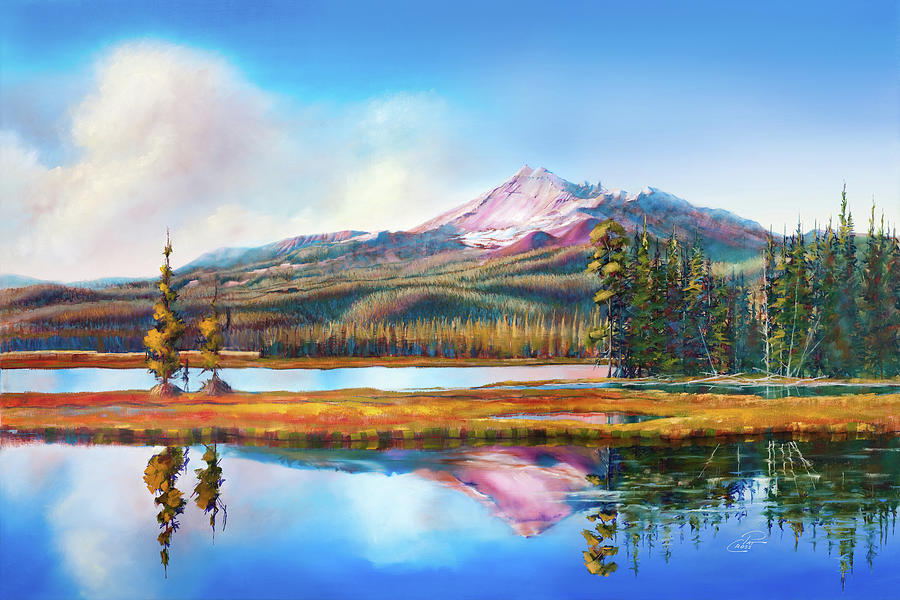 Broken Top on Sparks Lake Painting by Pat Cross - Fine Art America