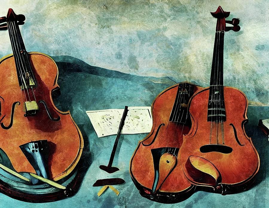 Broken Violins Digital Art by Ally White