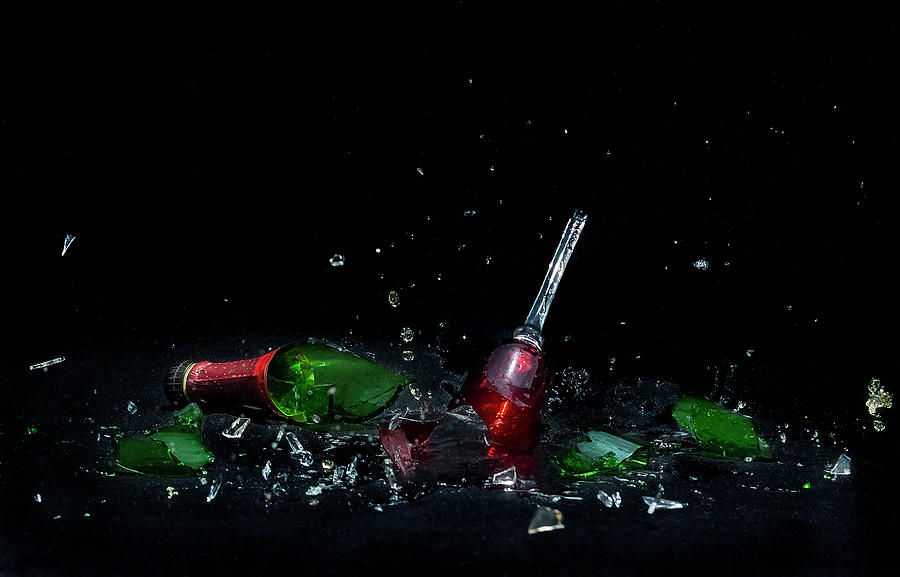 Broken Wine Bottle And Glass Photograph By Ronel Broderick Fine Art America