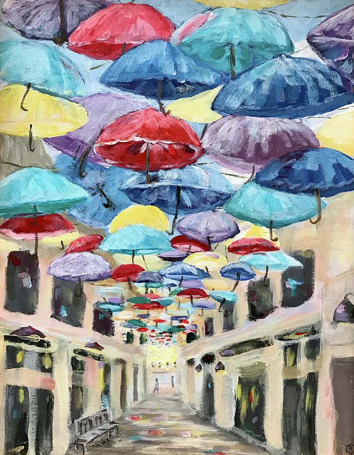 Brolly Passage  Painting by Deborah Smith