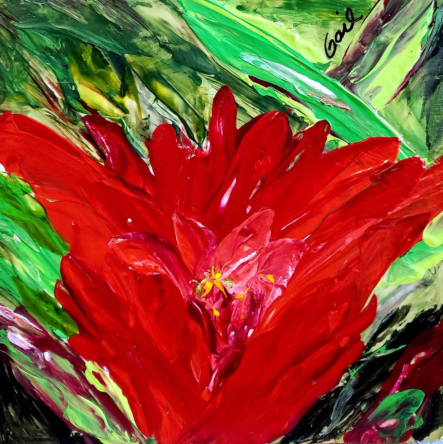 Bromeliad Flower Painting by Gail Friedman