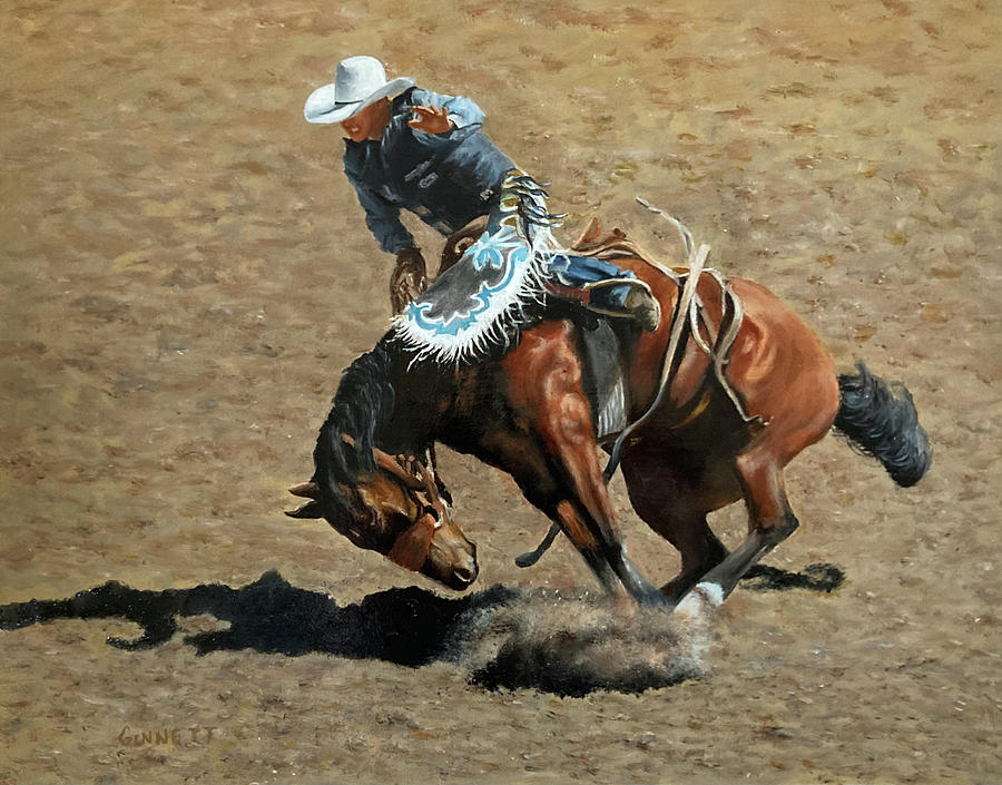Horse Painting - Bronc Rider 1 by Richard Ginnett